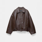 Retro PU Leather Turn-Down Jacket