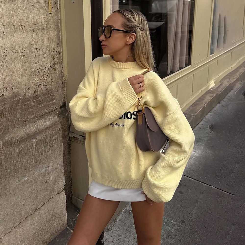 Oversized Knitted Round-Neck Sweater