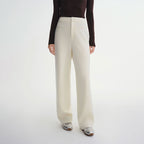 Straight High-Waist Wool Pants