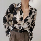 Women’s Cow Print Chiffon Blouse