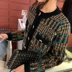 Women’s Mix-Color Knitted Cardigan
