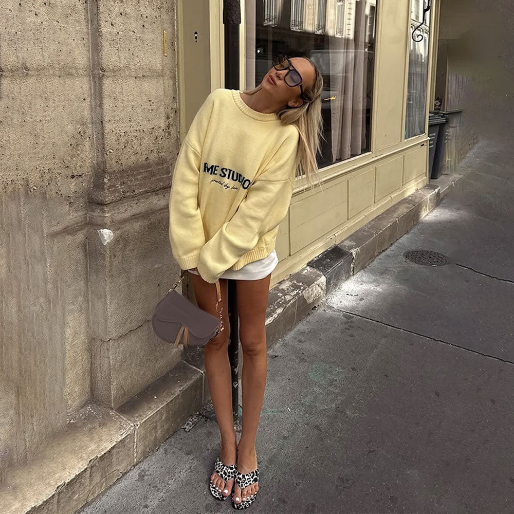 Oversized Knitted Round-Neck Sweater