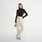Straight High-Waist Wool Pants
