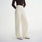 Straight High-Waist Wool Pants