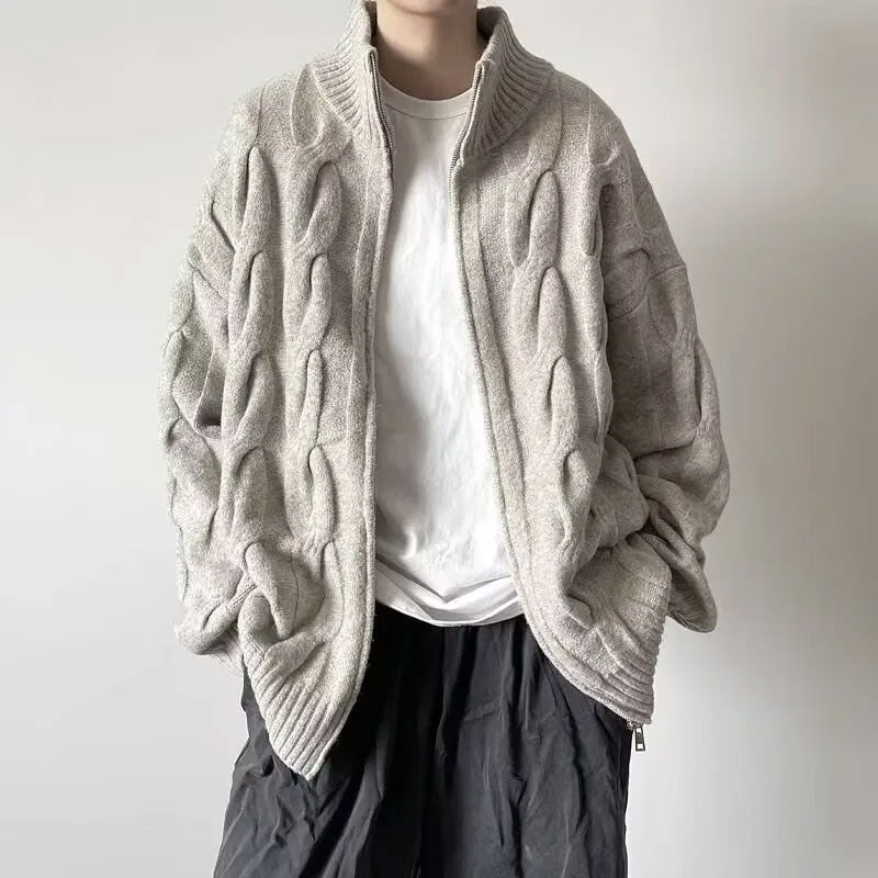 Men’s Knit Stand-Collar Cardigan