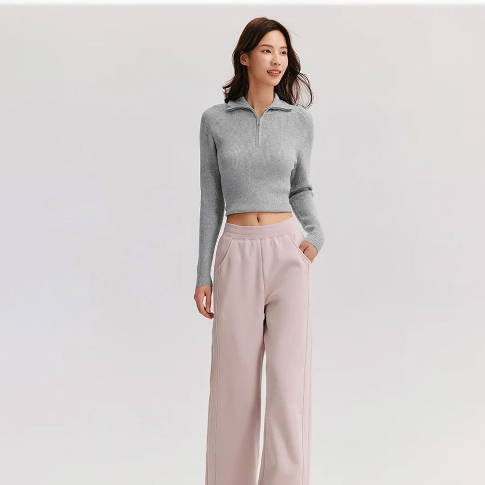 High-Waist Wide-Leg Casual Pants