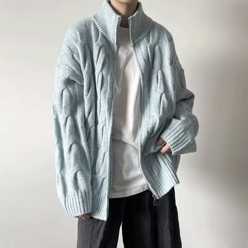 Men’s Knit Stand-Collar Cardigan