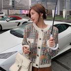 Women’s Mix-Color Knitted Cardigan