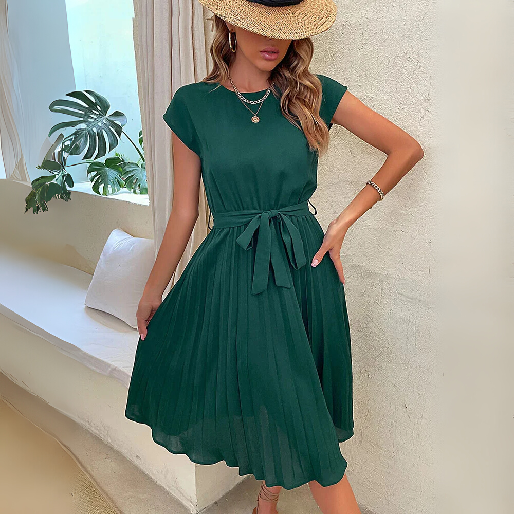 Pleated Midi Beach Sundress